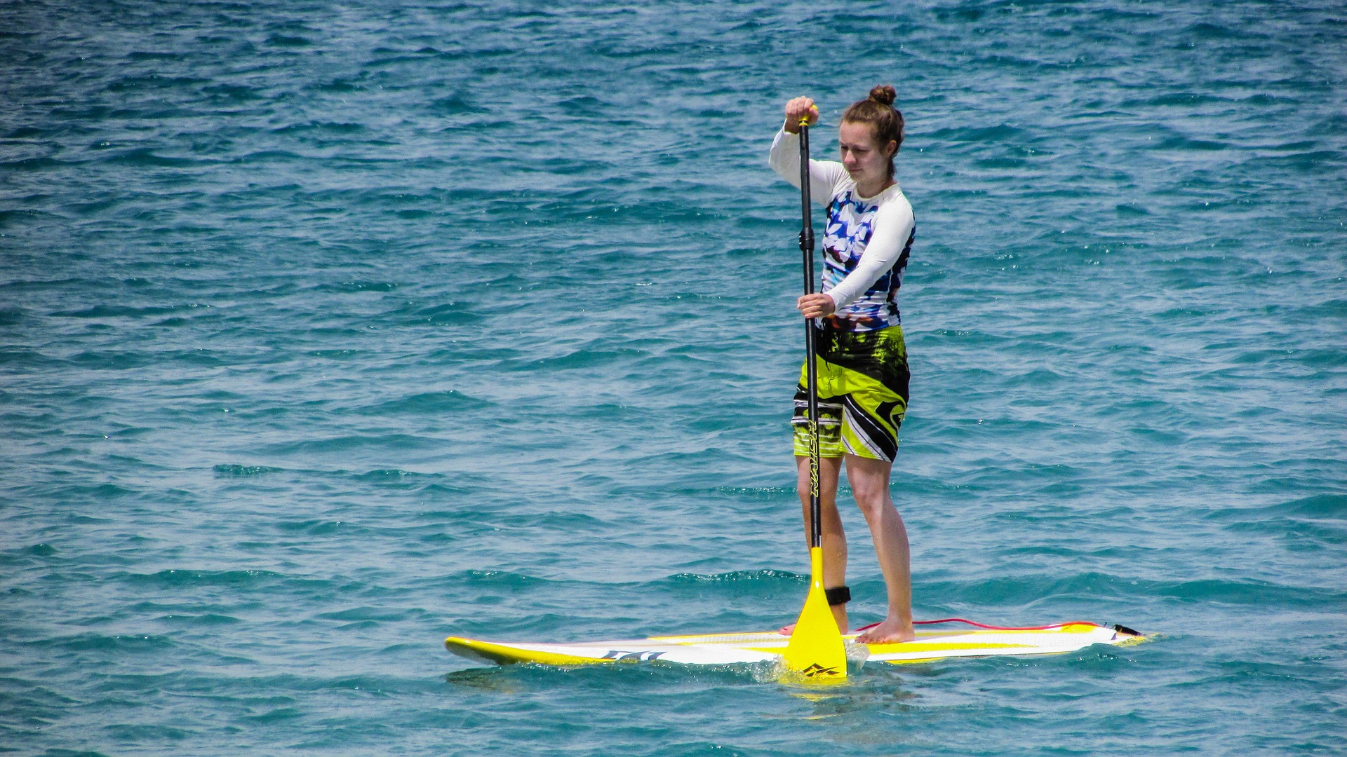 Stand-Up-Paddling auf dem See